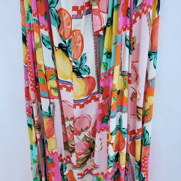 Paper Heart Patchwork Fruit Print Women's Viral Colorful Maxi Dress Size XL - Picture 6 of 15